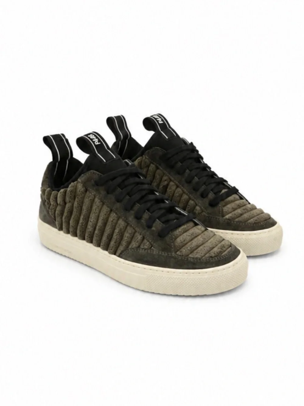 P448 “Soho” Low Top Khaki French Terry/Suede Ribbed Sneakers Size 9(39) Like New